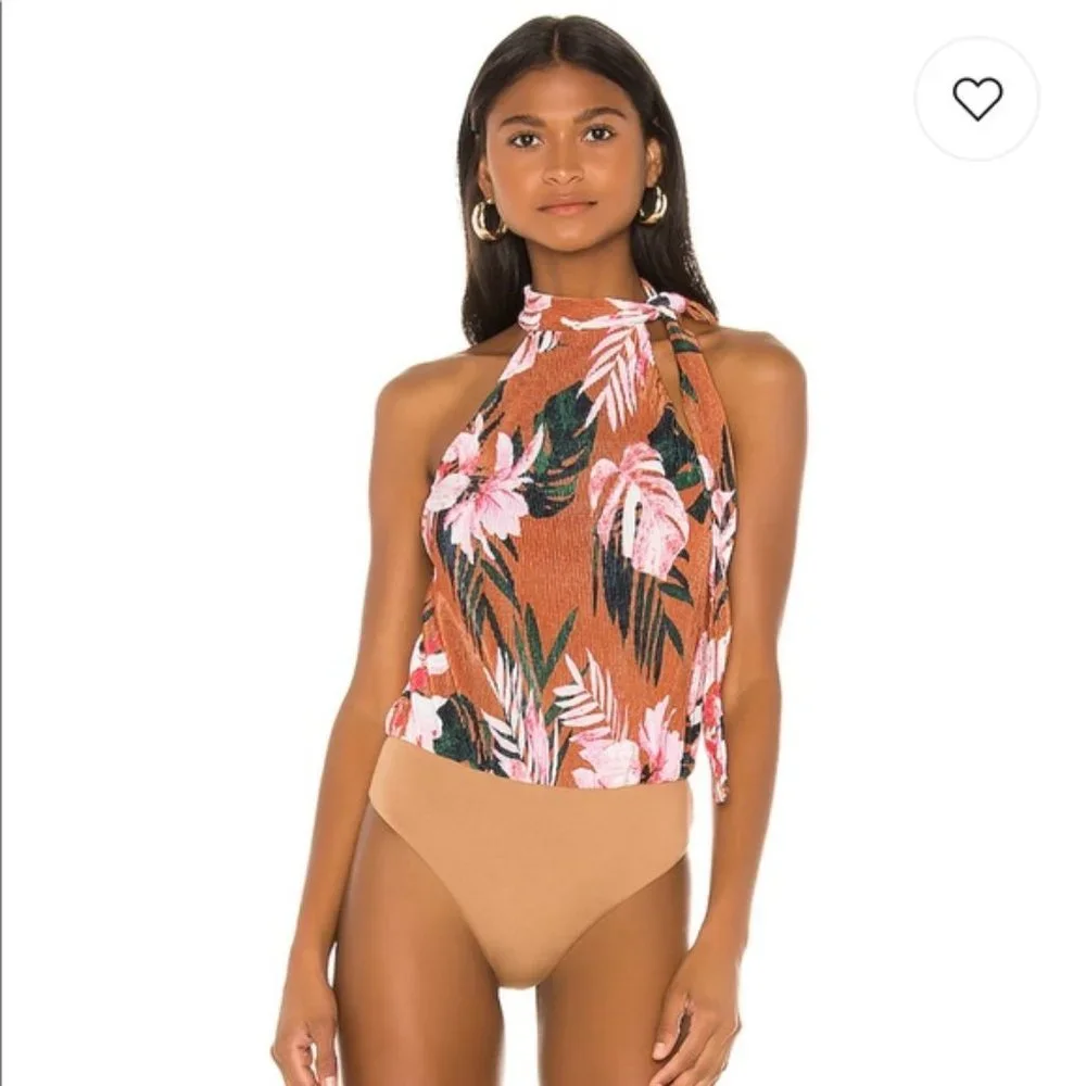 Camila Coelho x Revolve Alyssa Bodysuit in Floral Tropics - Picture 1 of 7